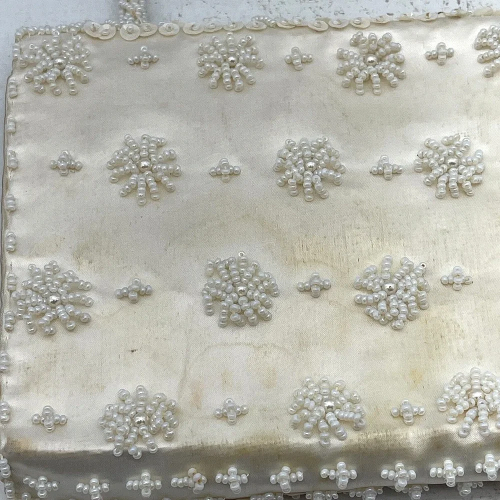 Bon Soir Hand-Made Beaded Sequin Purse Evening Hand Clutch Bag 50s 60s
